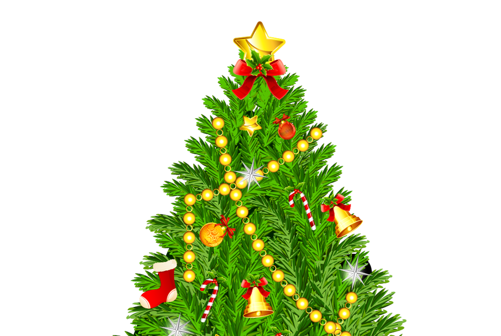 Фрагмент 1 плаката с новогодней елкой и поздравлением