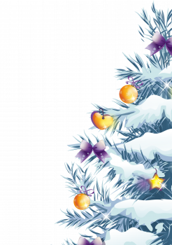 Фрагмент 1 плаката с новогодней елки в снегу для школы