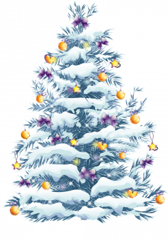 Новогодняя елка в снегу для школы