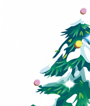 Фрагмент 1 новогодней елки в снегу для детей