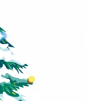Фрагмент 2 новогодней елки в снегу для детей