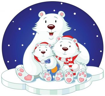 Семья белых медведей для детей