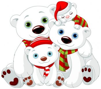 Белые новогодние медведи