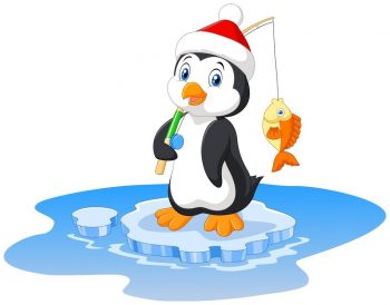 Новогодний пингвинчик на рыбалке