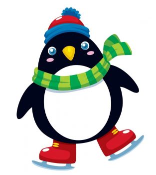 Новогодний пингвинчик на коньках