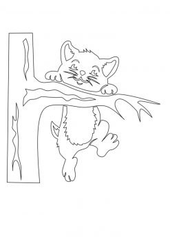 Вытынанка котенок лезет на дерево