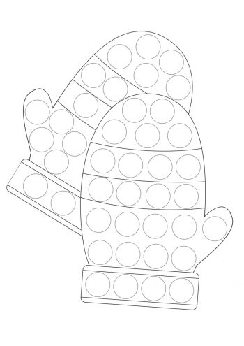 Пальчиковая раскраска рукавицы