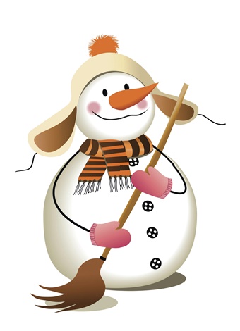 Плакат «Снеговик с метлой» (4 листа А4)