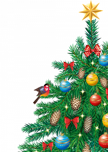 Фрагмент 1 плаката с красивой новогодней елкой