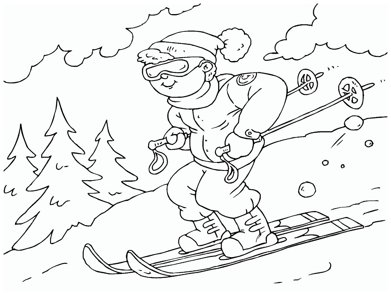 Детский рисунок лыжника - 66 фото