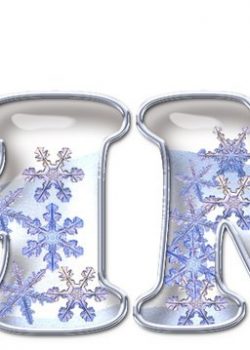 Фрагмент 3 растяжки "Зима" со снежинками
