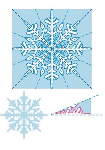 Схема снежинки из бумаги шаблон 4