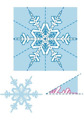 Схема снежинки из бумаги шаблон 5