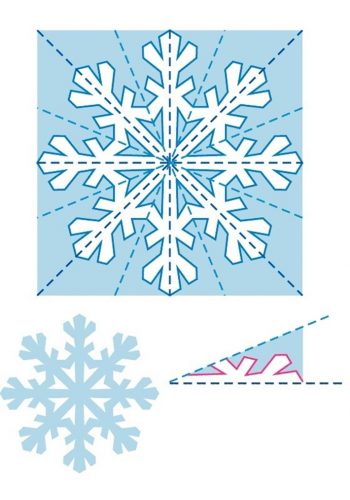 Схема снежинки из бумаги шаблон 7