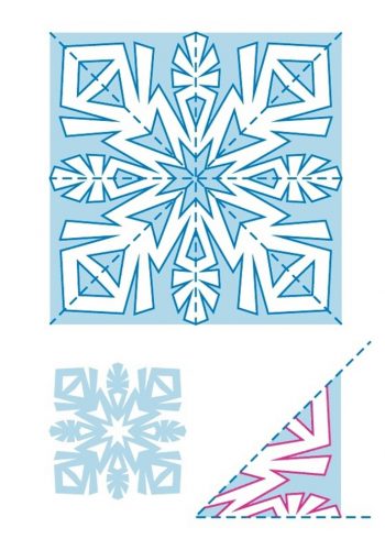 Схема снежинки из бумаги шаблон 2