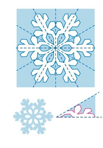 Схема снежинки из бумаги шаблон 3