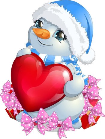Снеговик девочка с сердечком