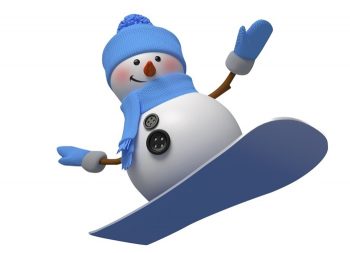 Снеговик на сноуборде