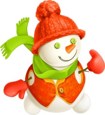 Нарисованный снеговик для детей