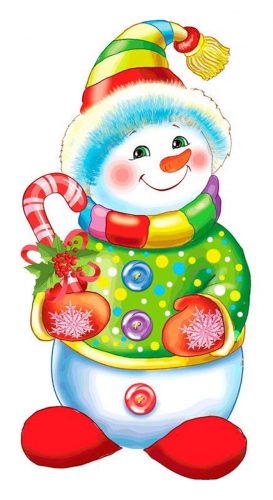 Снеговик для оформления на новогодние праздники - картинка для детей
