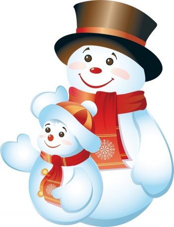 Снеговик папа и ребенок