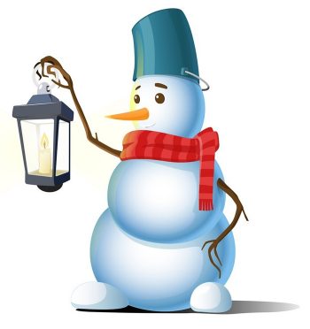 Снеговик с фонарем