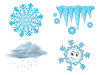 Снег, снежинки и сосульки — картинки для детей