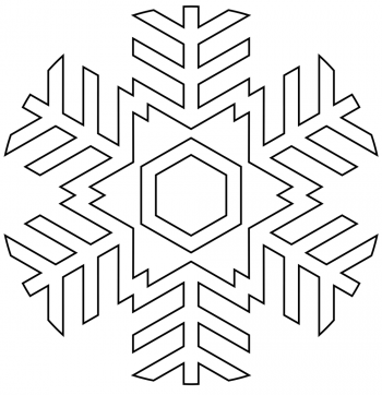 Снежинка с шестиугольником в центре