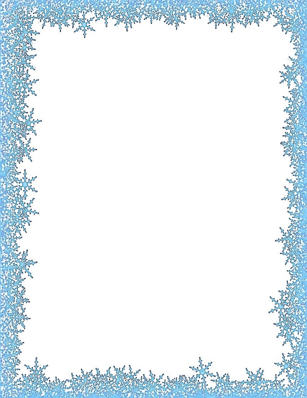 Рамка из снежинок на прозрачном фоне
