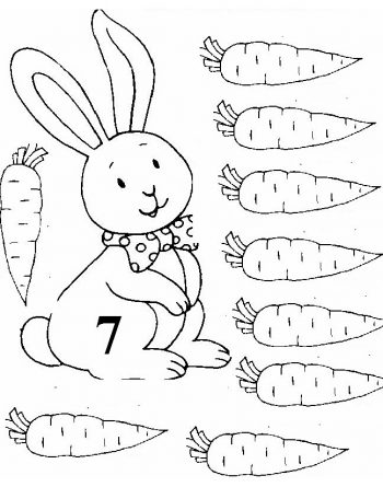 Раскрась семь морковок - задание для дидактической игры