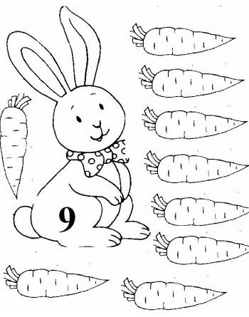 Раскрась девять морковок - задание для дидактической игры