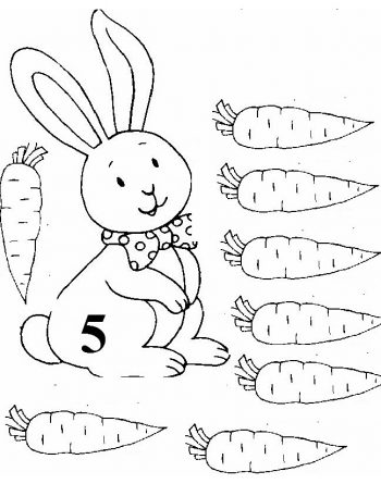 Раскрась пять морковок - задание для дидактической игры