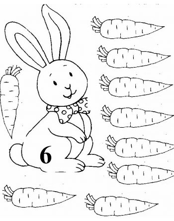 Раскрась шесть морковок - задание для дидактической игры