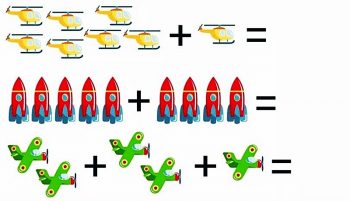 Примеры с вертолетами, ракетами и самолетами для детей 6 лет