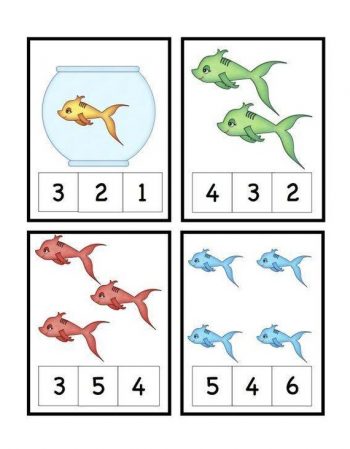 Учимся считать рыбок - задание для детей 4 года