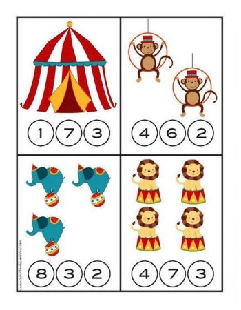 Игра цирк - считаем до 4 для детей 4 года
