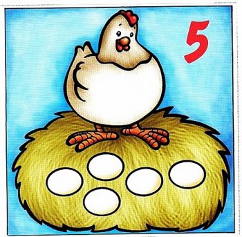курочка и пять яиц