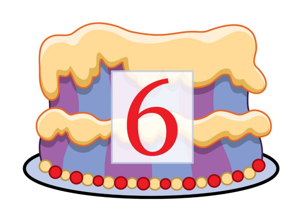 Торт с цифрой шесть для дидактической игры по математике