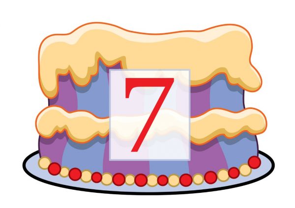 Торт с цифрой семь для дидактической игры по математике