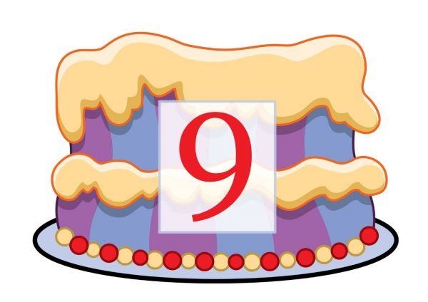 Торт с цифрой девять для дидактической игры по математике