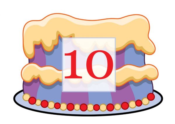 Торт с цифрой десять для дидактической игры по математике