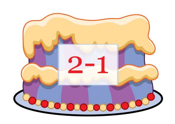 Торт с примером два минус один для дидактической игры по математике