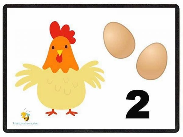Карточка с курочкой и двумя яйцами