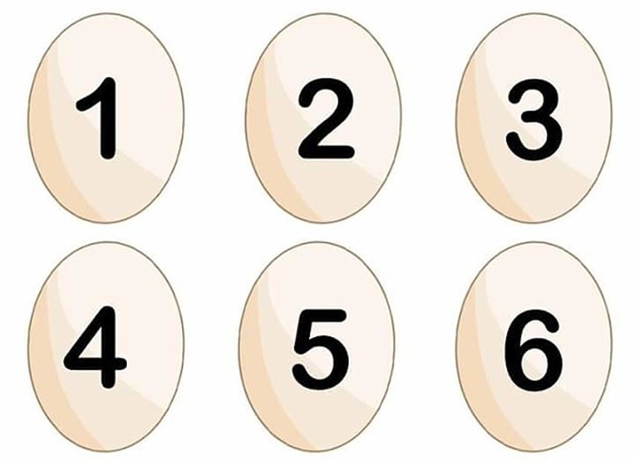 Карточки с числами от одного до шести для дидактической игры "Соседи числа"